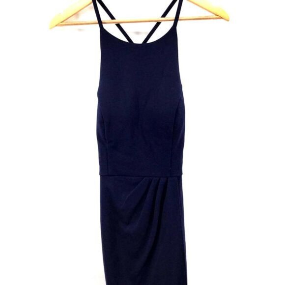 Speechless‎ Lace Back Wrap Bodycon Dress Midnight Blue Size 11 Juniors New - Picture 7 of 9